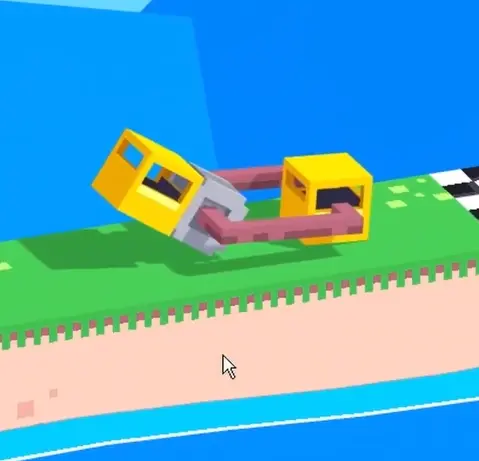 Drive Mad level 109 vehicle curling its body upward before stretching forward