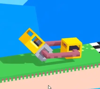 Drive Mad level 109 vehicle stretching forward after curling its body