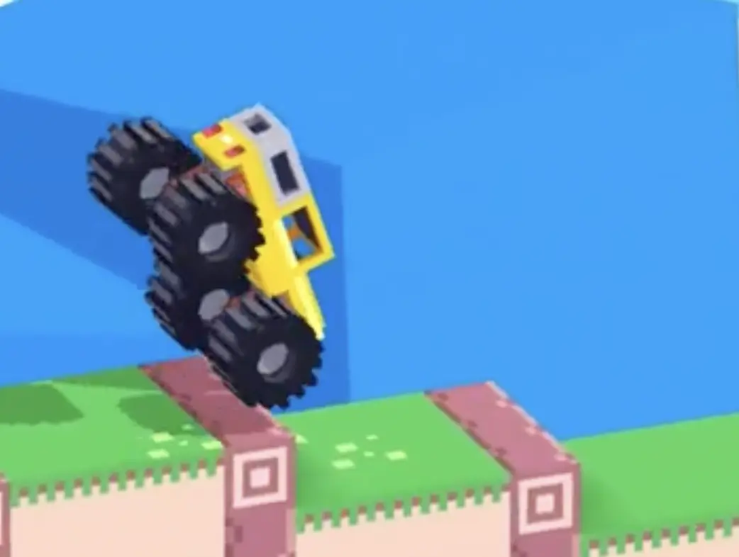 Drive Mad level 114 truck balancing vertically while crossing the large step section