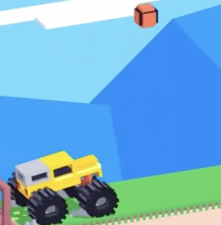 Drive Mad level 117 truck moving forward to receive the falling basketball