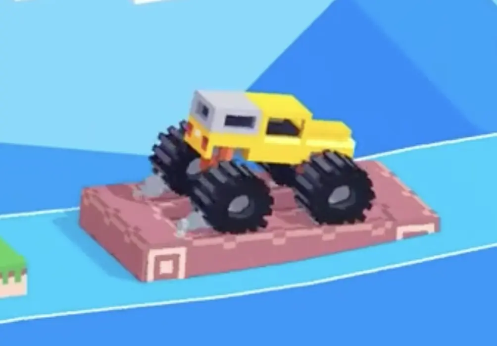Drive Mad level 119 truck balancing on the raft while pushing it across the water