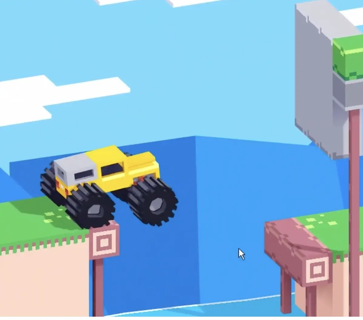 Drive Mad level 129 truck jumping across the broken gap with controlled speed