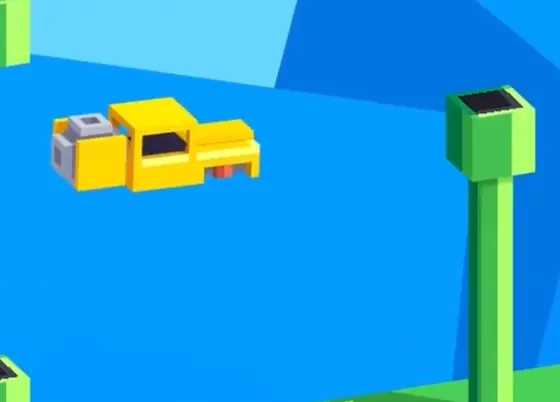 Drive Mad level 138 flying car maintaining stable flight near the finish