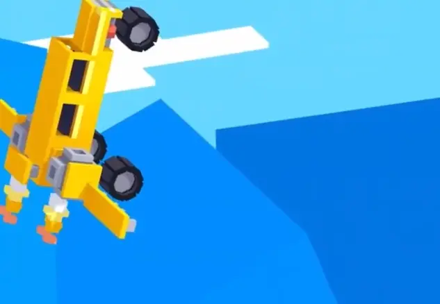 Drive Mad level 139 vehicle gliding across the gap while staying balanced in the air