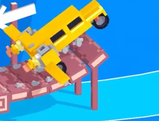 Drive Mad level 139 vehicle lifting its nose at takeoff to start the glide