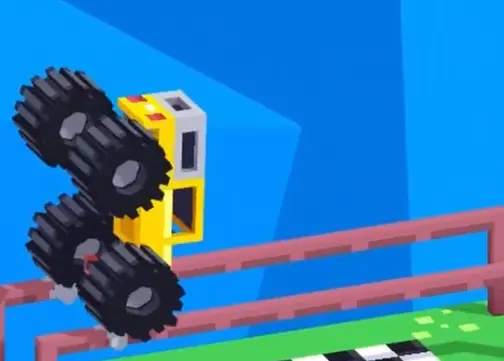 Drive Mad level 140 truck rotating vertically during the flip toward the finish