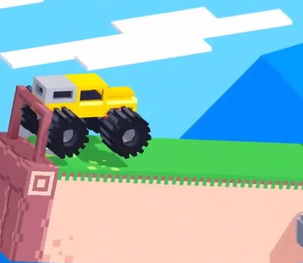 Drive Mad level 141 truck flipping upward as the tilting platform launches it