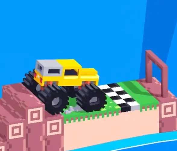 Drive Mad level 144 reaching the finish after unstable terrain