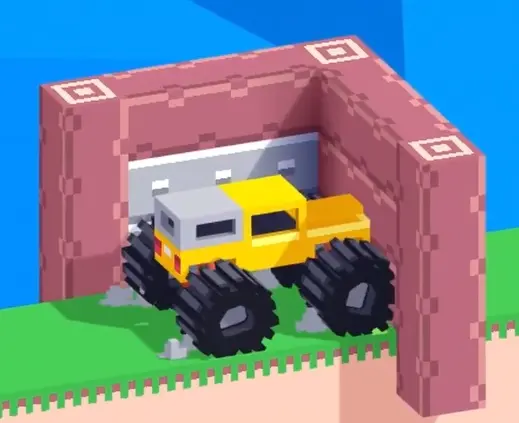 Drive Mad Level 149 vehicle pushing the obstacle into the gap