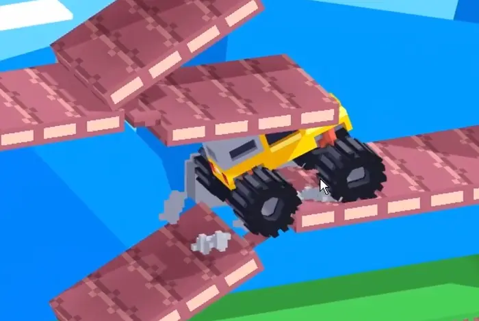 Drive Mad Level 151 vehicle accelerating on the first ramp