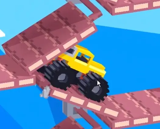 Drive Mad Level 151 vehicle reversing on the second ramp