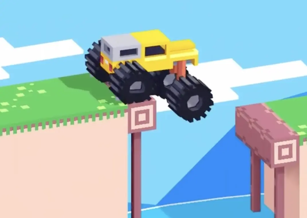 Drive Mad Level 160 truck using the wave vibration timing to clear the first gap