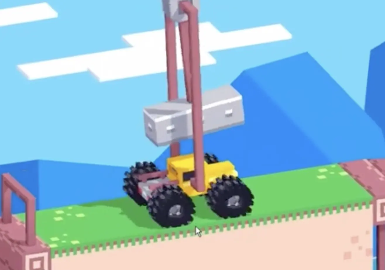 Drive Mad Level 171 truck carrying a large swinging hammer while trying to stay balanced