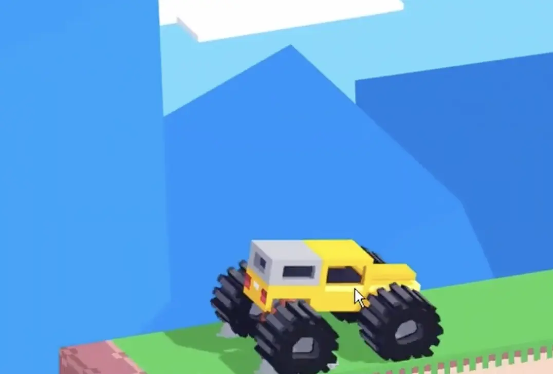 Drive Mad Level 172 truck landing after being launched by the catapult