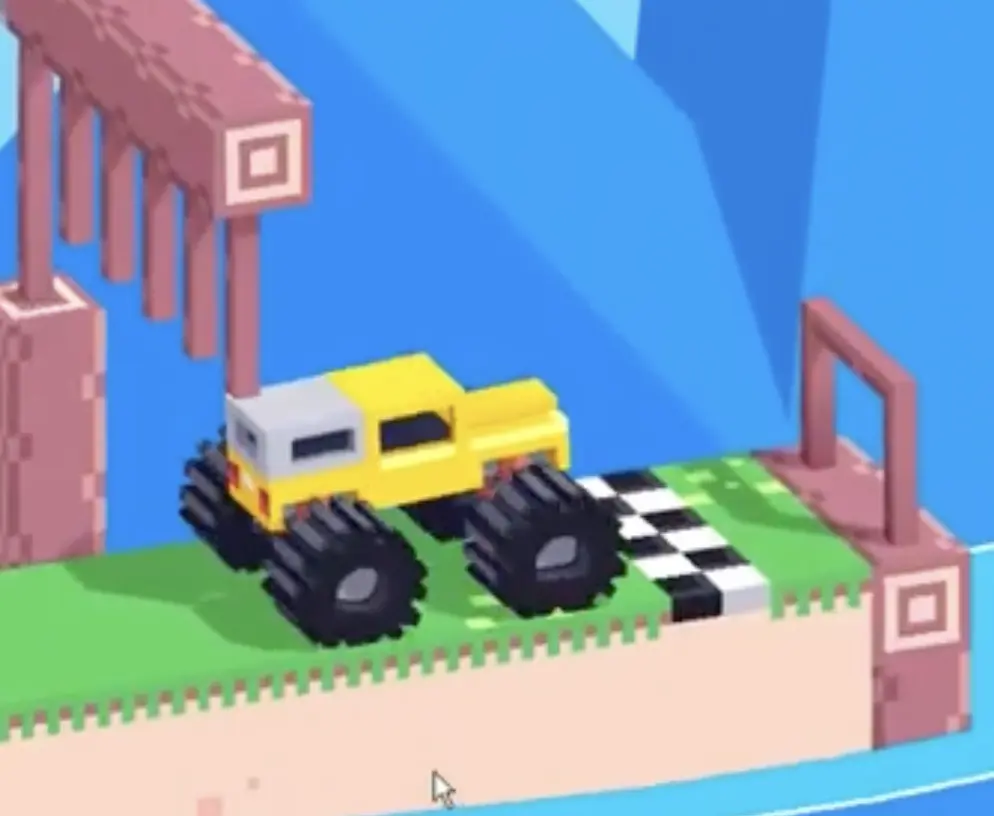 Drive Mad Level 173 truck clearing the obstacle and driving to the finish