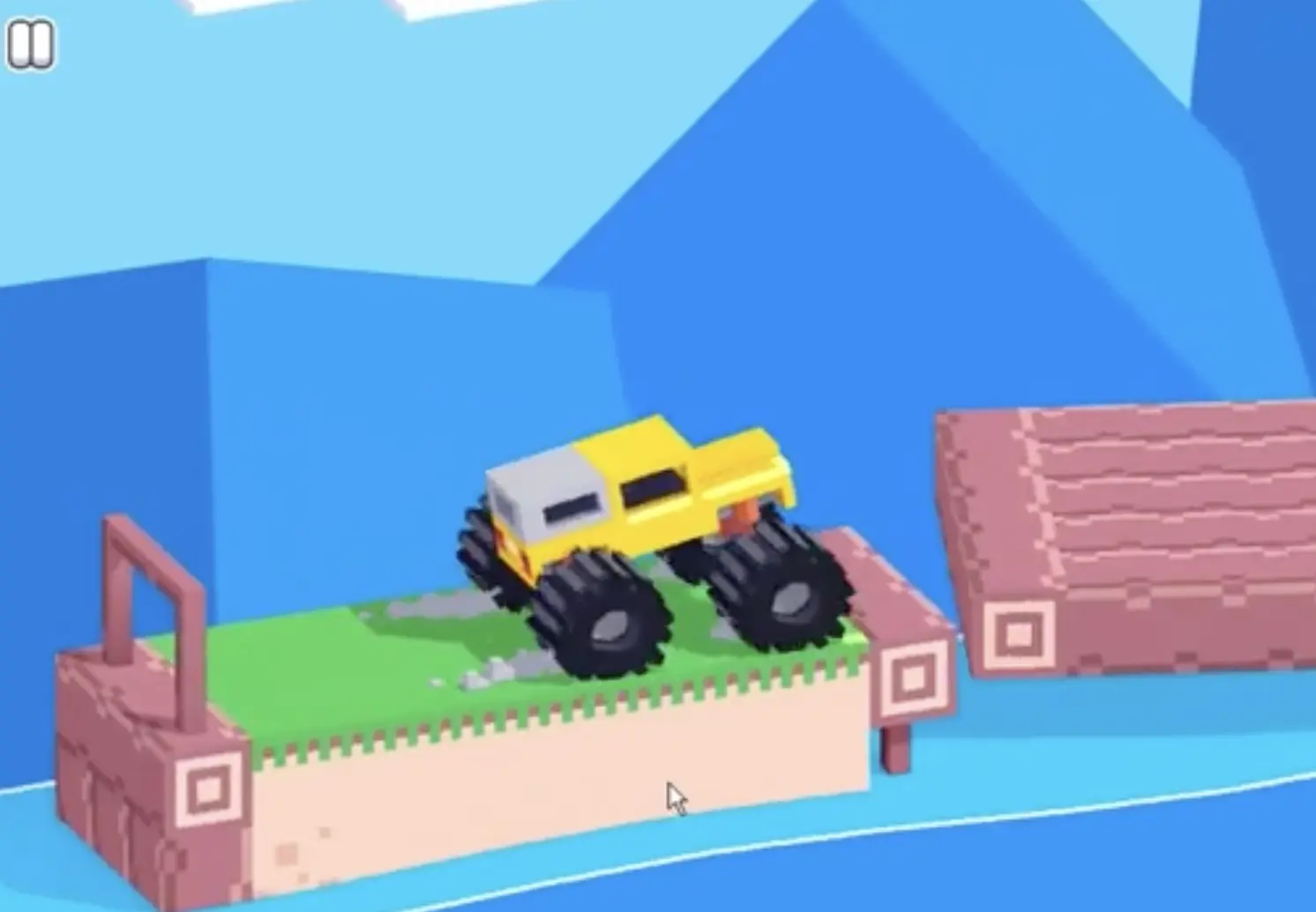 Drive Mad Level 174 truck waiting for a moving carousel platform to align before driving onto it