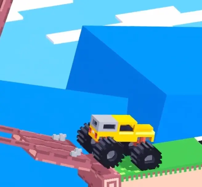 Drive Mad Level 176 truck leaving the Water Wheel when the far platform lines up