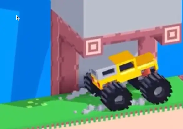 Drive Mad Level 192 truck accelerating through the obstacle area after the laser disappears