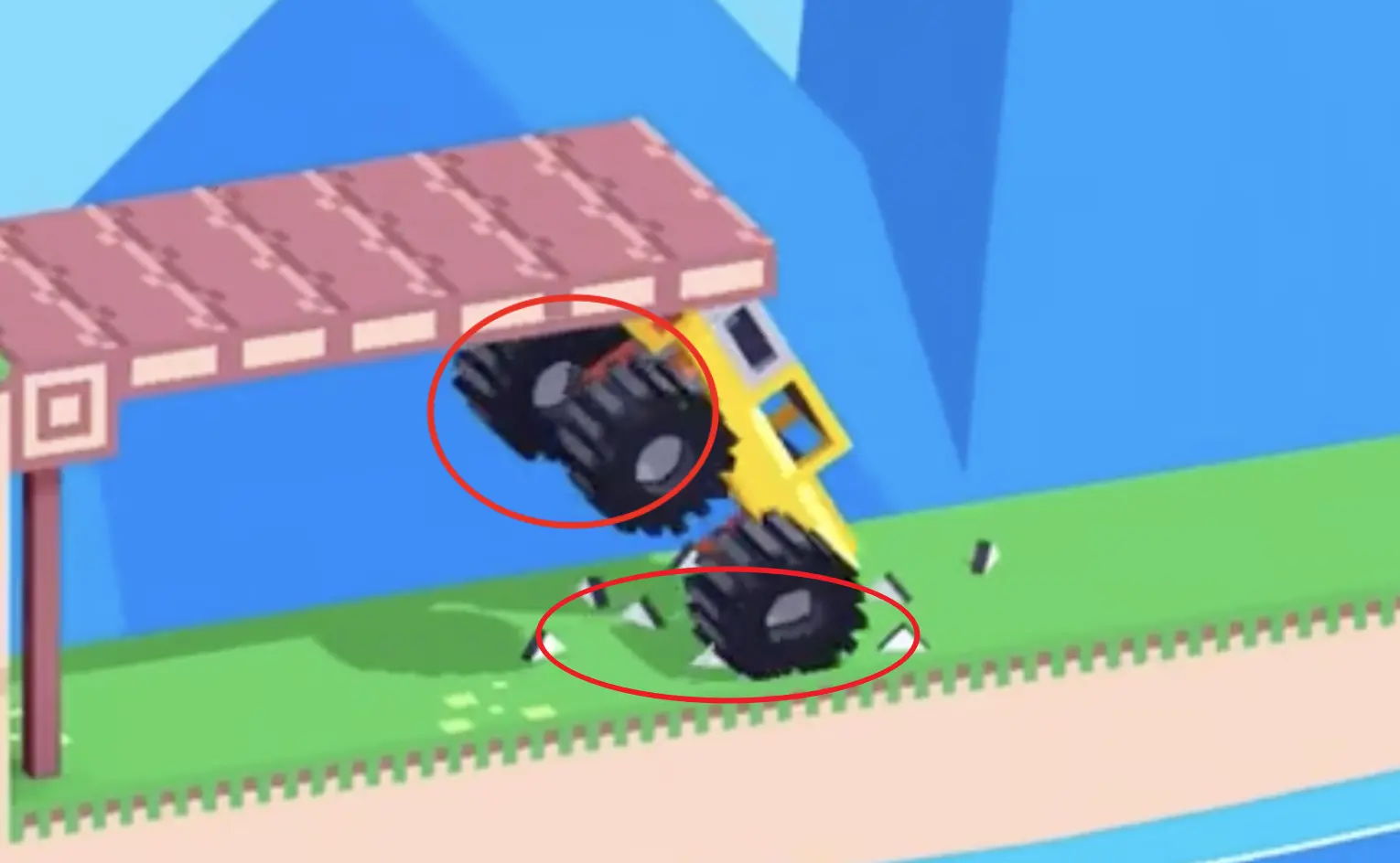 Drive Mad Level 194 reversing with the rear wheels lifted to break the front wheels