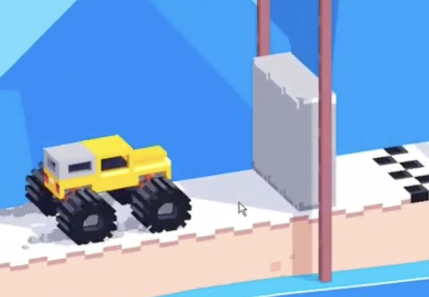 Drive Mad Level 195 truck backing up to the far left before the torque wall