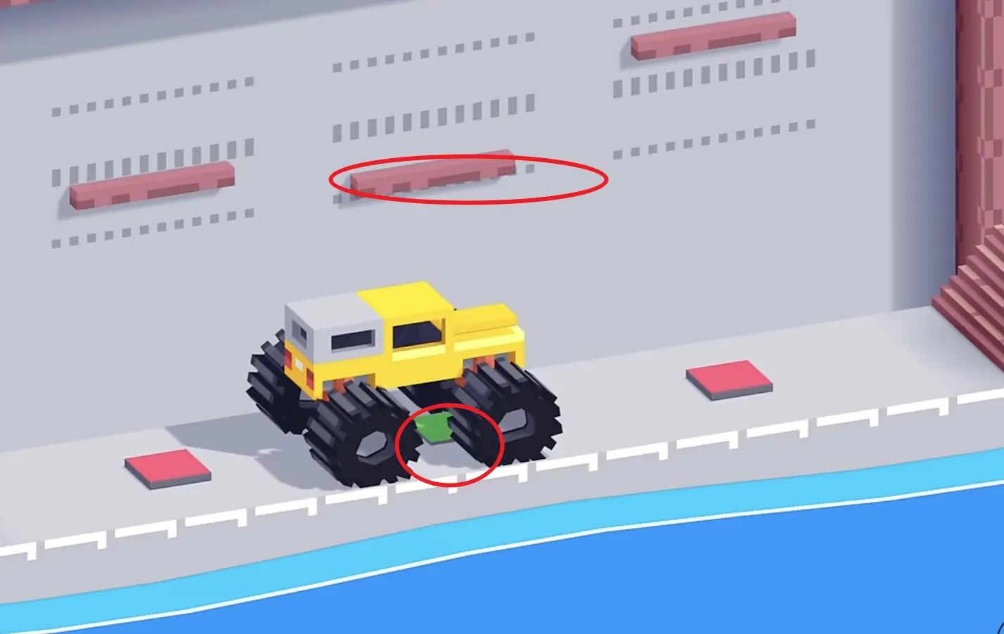 Drive Mad Level 196 following the button rhythm through the middle section