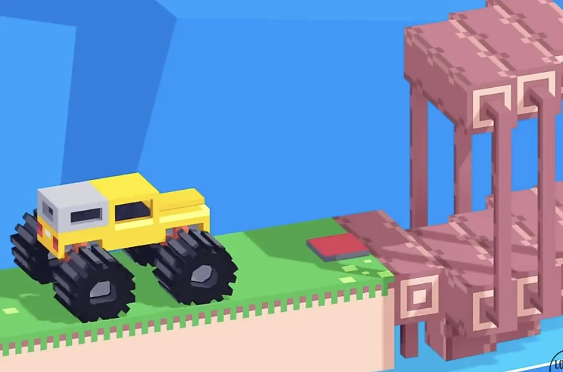 Drive Mad Level 196 waiting for the bridge pieces to align before crossing