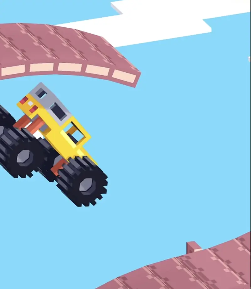 Drive Mad Level 197 truck dropping from near the top of the ring while staying balanced