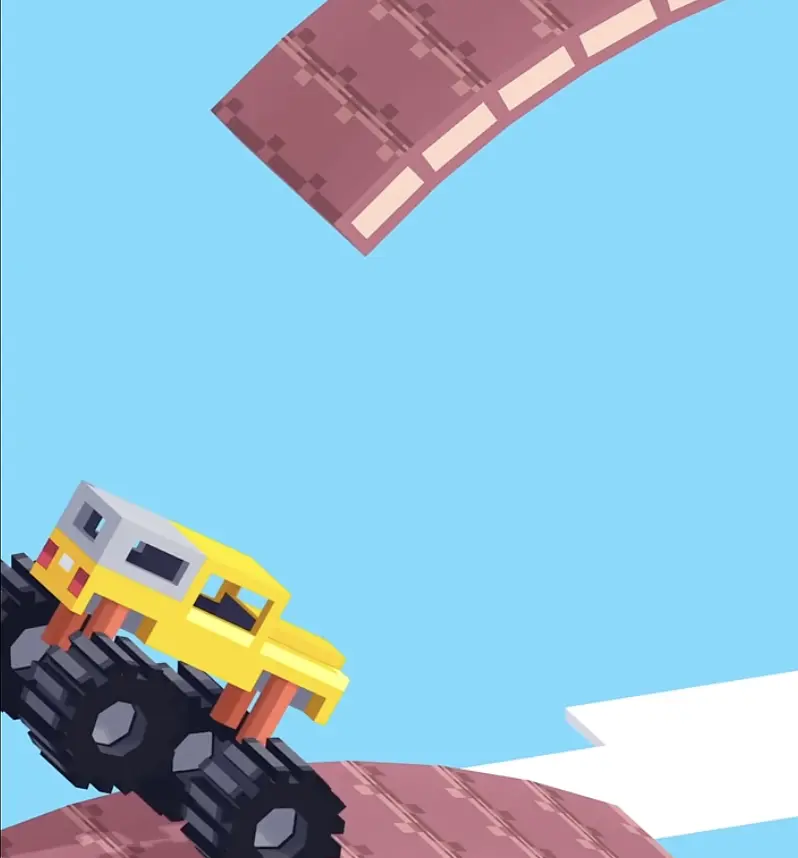 Drive Mad Level 197 truck backing through the second ring and aligning to enter the third ring forward