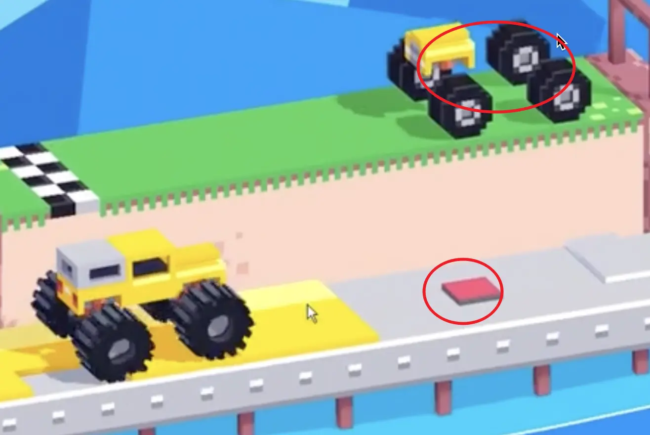 Drive Mad Level 199 driving to the end of the yellow section to trigger the lasers