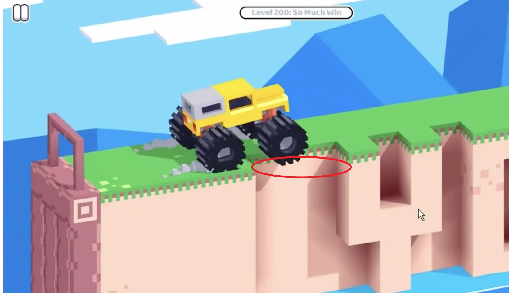 Drive Mad Level 200 truck slightly lifting the front wheels before the first large gap