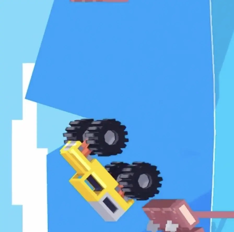 Drive Mad level 78 truck airborne over the first gap in the rotated perspective stage