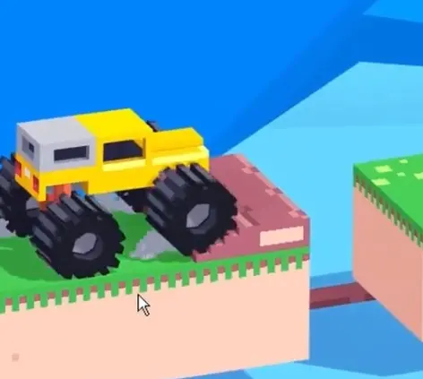 Drive Mad level 81 truck riding the moving platform and lining up the timing needed for the gap jump