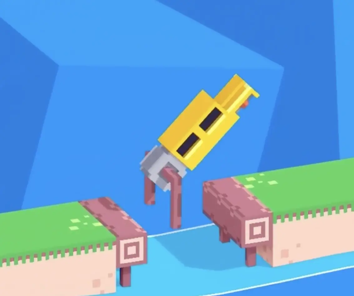 Drive Mad Level 90 vehicle leaning out before the river gap to gain extra distance for the jump