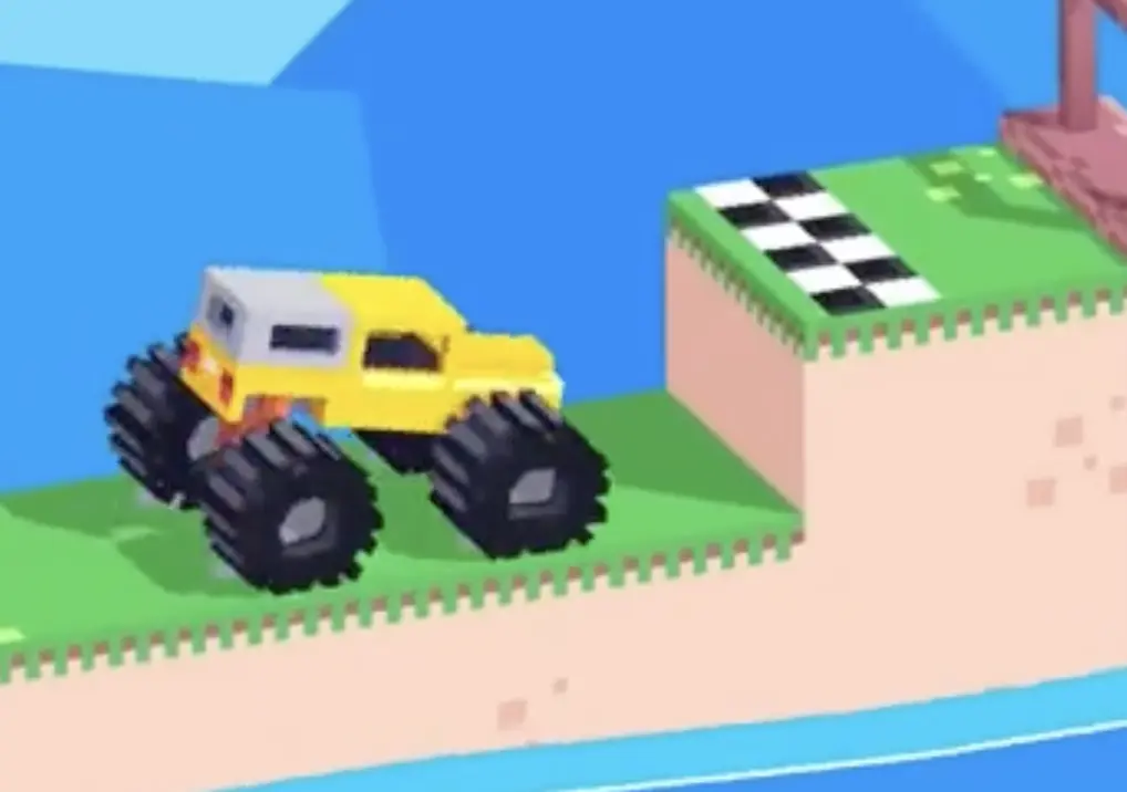 Drive Mad level 93 truck popping into a steep wheelie at the start by using rebound and throttle together