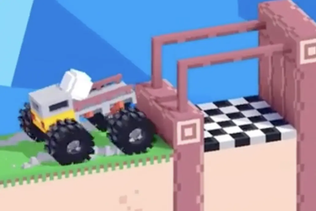 Drive Mad level 96 truck approaching the finish area while escorting the loose ball for the final push