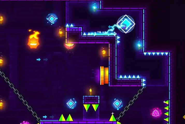 Explorers teaser-style scene in Geometry Dash