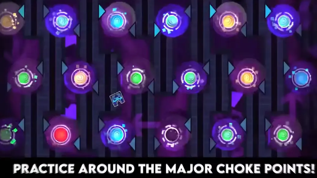 Geometry Dash practicing the end of a level