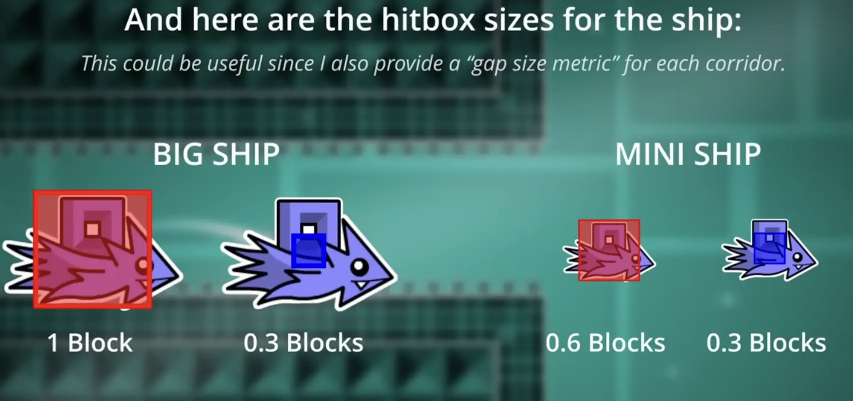 geometry dash normal ship versus mini ship comparison
