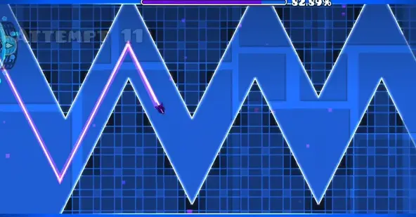 geometry dash wave mode tight corridor gameplay