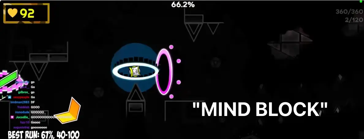 Geometry Dash mental block and frustrating death