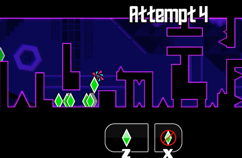 Geometry Dash Platformer Mode practice example