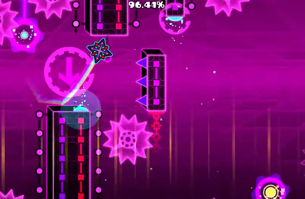Geometry Dash Theory of Everything 2 final Orb trap near the finish