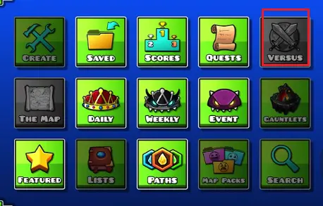 Versus button shown but unavailable in Geometry Dash